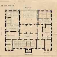 Architectural plan: Cityhall Hoboken Basement. F.G. Himpler, Architect & Civil Engineer. June 22, 1880.