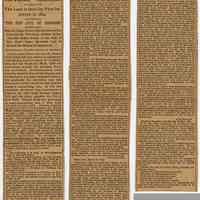 Article: HOBOCAN HACKINGH. Colonel John Stevens developing Hoboken; land auction; Extract from Winfield, published in Hoboken newspaper, Jan. 15, 1896.