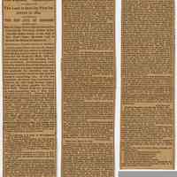 Article: HOBOCAN HACKINGH. Colonel John Stevens developing Hoboken; land auction; Extract from Winfield, published in Hoboken newspaper, Jan. 15, 1896.