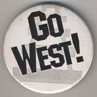 Pin: Go West!. No issuing organzation or date indicated, ca. 1995-1996 .