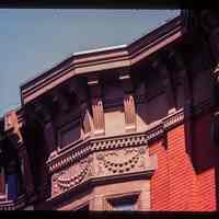          Color slide of close-up view of cornice, brackets, dentils and frieze at 809 and 811 Washington between 8th and 9th picture number 1
   