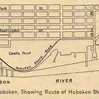          detail lower left: Map of Hoboken, Showing Route of Hoboken Shore Road
   