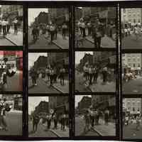 B+W negative contact sheet of images of Hoboken taken by John Conn. no date, [1976].