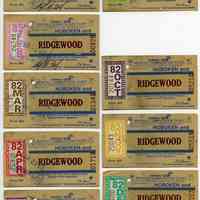 Ticket, transportation, 9: Conrail Monthly Commutation Ticket, between Hoboken & Ridgewood, Jan.-June; Oct.-Dec. 1982.