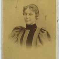 Cabinet photo of a young woman, Hoboken, n.d., ca. 1895-1905.