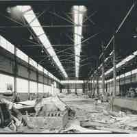 B+W photo of buildings, interiors and exteriors, of the Bethlehem Steel Shipyard, Hoboken Division, no date (ca 1990.)