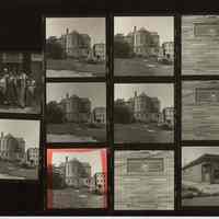 B+W negative contact sheet of images of Hoboken taken by John Conn. no date, [1976].