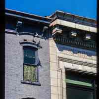          Color slide of detail view of cornices, brackets, dentils, and frieze at 220 and 222 Washington between 2nd and 3rd picture number 1
   