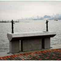 Color photo of sink for washing fish on north side of Pier A Park, Hoboken, 1998.