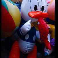 Color slide of a Donald Duck balloon.