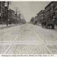 View looking north on Washington St.from Fourth St., Hoboken, August 22, 1913.