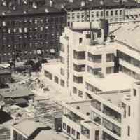          detail 2 center: note construction work & debris between buildings
   