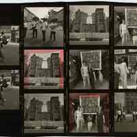 B+W negative contact sheet of images of Hoboken taken by John Conn. no date, [1976].