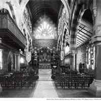 Digital image of photo of the chapel interior of Church of the Holy Innocents, Hoboken, ca. Easter, 1896.