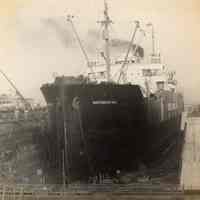 Image: S.S. Independence Hall, America France Line on dry dock no.2, United Dry Dock, Fletcher Plant, Hoboken, N.J., no date, ca. 1932-39.
