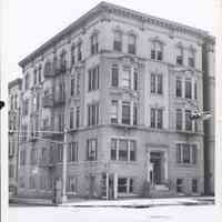 B&W photo of apartment building at 195 Roseville Avenue, Newark.