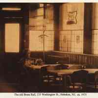 Photo of the interior of the Brass Rail Bar, 135 Washington St., Hoboken, ca. 1970-1975.