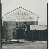 B+W photo of buildings, interiors and exteriors, of the Bethlehem Steel Shipyard, Hoboken Division, no date (ca 1990.)