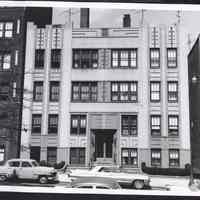 B&W photo of apartment building at 14 Kensington Avenue, Jersey City.