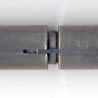          detail of connecting joint for bars, shown slightly open
   