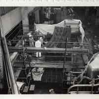 B+W photos, 21, of Bethlehem Steel Shipyard work on stern frame of S.S. Caprella, Hoboken, Aug. 1 to 9, 1966.