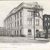 Postcard: Library, Jersey City, NJ