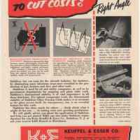 Ad for K&E Stabilene, Paragon Drafting Machine and Leroy lettering outfit; Civil Engineering, July 1953.