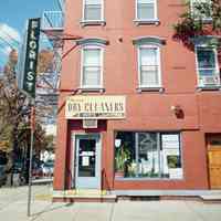 Color photo of sign and storefront for Classic Cleaners, 364 Sixth Street and a Florist sign, Hoboken, Sept., 1-5, 2001.