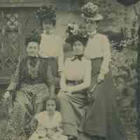 Tintype group photo of members of the Miller family at Shohola Glen, PA, no date, ca. 1895.