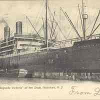 Postcard: Ship "Kalserin Augusta Victoria", Hoboken, NJ