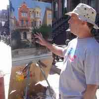          Digital photos, 29, of artist Frank Hanavan working on a painting of 921 Hudson Street, Hoboken, August 25, 2005. picture number 17
   