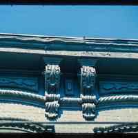          Color slide of detail view of cornice, brackets, frieze and window heads at an unidentified building on the corner of 2nd and Jackson picture number 1
   