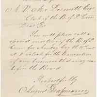 Digital image, document: Letter by Mayor August Grassmann as President, Board of Police Commissioners, to clerk re meeting, Hoboken, Dec. 11, 1890.