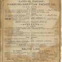 Brochure: Hamburg-American Packet Company. Proposed Sailings. No. 90, March 4, 1887.