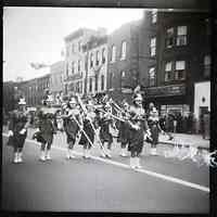 B+W negative photo of the 1955 Hoboken Centennial Parade, Washington St., Hoboken, March 1955.