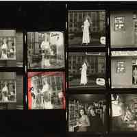 B+W negative contact sheet of images of Hoboken taken by John Conn. no date, [1976].