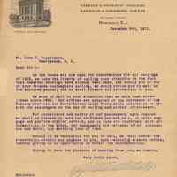 Letter to Mr. John D. Cappelmann, Charleston, S. C., from John Steneck & Sons, 95 River St., Hoboken; form letter re steamship bookings for 1912.