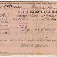 Bill to Engine House, Washington & First St. (Hoboken), from The Jersey City & Hoboken Gas Light Co., July 1860.