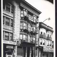 B&W photo of mixed-use apartment building at 419 Central Avenue, Newark.