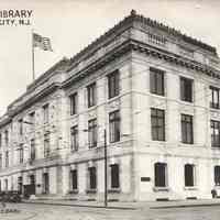 Postcard: Library, Jersey City, NJ