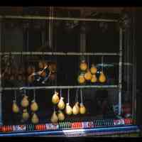 Color slide of Italian cheese in a window.