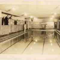 Sepia-tone photo of the swimming pool at the Y.M.C.A., 13th & Washington Street, Hoboken, no date, ca. 1929.