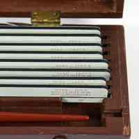          detail of template ends showing markings
   