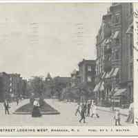 Postcard: 11th Street Looking West, Hoboken, N.J. Postmarked August 8, 1907.