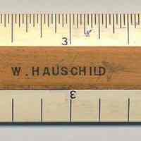 Scale rule, 6", made by Keuffel & Esser Co., Hoboken; marked with K&E employee name.