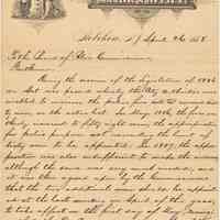 Letter from Mayor Edwin J. Kerr & as President, Board of Police Commissioners, to Board of Police Comm. protesting John J. Stanton appointment & William Kerrigan retirement, Apr. 26, 1888.