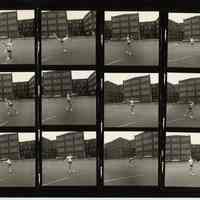 B+W negative contact sheet of images of Hoboken taken by John Conn. no date, [1976].