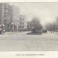 Printed B+W photograph of View on Eleventh Street, Hoboken, ca. 1890