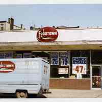 Color photo of exterior of Foodtown of Hoboken supermarket, 305 Jackson St., Hoboken, n.d., ca. 1969.