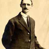 Digital image of photo postcard of Julius Durstewitz posed in photographer